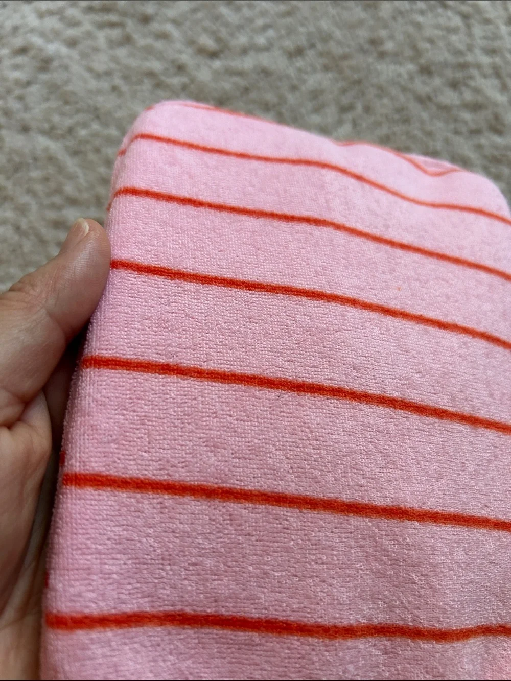 Terry pink makeup bag